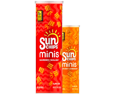 SunChips Minis, Garden Salsa Flavored Canister, Multigrain Chips, 3.75 oz Canister