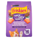 Purina Friskies Dry Cat Food for Adult Cats & Kittens, Surfin’ & Turfin