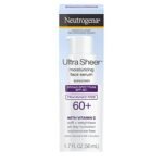 Neutrogena Ultra Sheer Moisturizing Face Serum with Vitamin E & SPF 60, All Day Facial Sunscreen Serum with Broad Spectrum UVA/UVB Protection, Fragrance-Free, Oxybenzone-Free, 1.7 oz