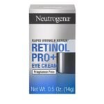 Neutrogena Fragrance-Free Visible Repair Retinol Pro+ Anti-Wrinkle Eye Cream, Targeted Eye Cream with Retinol & Hyaluronic Acid Improves the Look of Dark Circles, Hypoallergenic, 0.5 oz