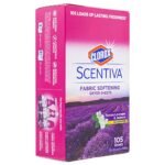 Clorox Scentiva Fabric Softening Dryer Sheets | Fabric Sheets in Tuscan Lavender & Jasmine Scent | Laundry Dryer Sheets for Fresh & Clean Clothes| 105 Count