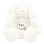 Personalised Bunny Rabbit, New Baby Gift, Personalised Plush Soft Toy, Your Name Teddy, Cuddly Toy, Girls and Boys Teddy Baby Shower Gift