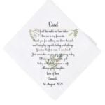 Personalised Father Of the Bride Groom Handkerchief Gift Keepsake Wedding Gift