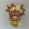 Personalised Highland Cow Cake Topper
