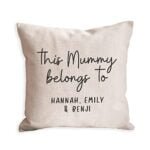 Personalised This Mummy belongs to Cushion for Mum | gift for mothers day birthday or christmas from son or daughter | presents for her women | best Mother Mam Mammy | hand drawn style font