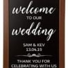 Welcome to our Wedding Sign Vinyl Sticker Decal Only (BLACKBOARD NOT INCLUDED) Personalised Rustic Vintage Name & Date Custom Text Wording Small to Large sizes available ref:2