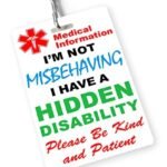 I’m not Misbehaving I Have a Hidden Disability Information Card Lanyard Badge (Card Only)