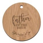 Wooden Wedding Suit Hanger Tag for Father of the Bride/Groom/Page Boy/Usher (Father of the Bride)