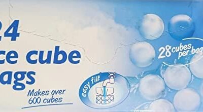 Lucaro 24 Ice Cube Freezer Bags | Makes 672 | Freezable Bags to Create Ice Cubes to Demand | Odour Free, Food Grade Plastic,Disposable Self-Sealing