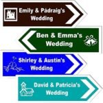Personalised Wedding Direction Sign, Road Sign
