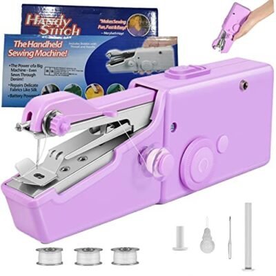 Hand Sewing Machines, Hand Held Sewing Machine UK, Mini Hand Electric Sewing Machine Cordless Portable for Beginners, Sewing Accessories, Suitable for Clothing, Curtains, Home Travel Use