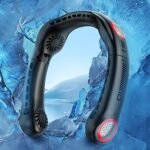 MA3TY Neck Fan, Portable Bladeless Hanging Neck Fans,5000mAh 4 Turbo,Headphone Design,360° Cooling Foldable Personal Fans,Rechargeable Hand-free Fan,Wearable Fan for Outdoor Sports Travel- Black