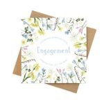 Engagement card | wildflower illustrated square greeting card | engagement cards | engagement cards for couples | to go with engagement gifts