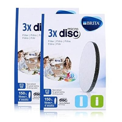 BRITA Lot de 3 filtres Ã  eau MicroDisc - Compatible avec les bouteilles filtrantes BRITA Fill&go et les carafes filtrantes BRITA Fill&Serve (lot de 2)